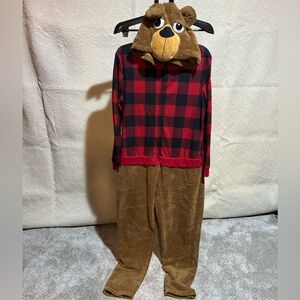 Red and Black Plaid Bear Onesie